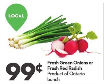 Longo's Fresh green onions or fresh red radish offer