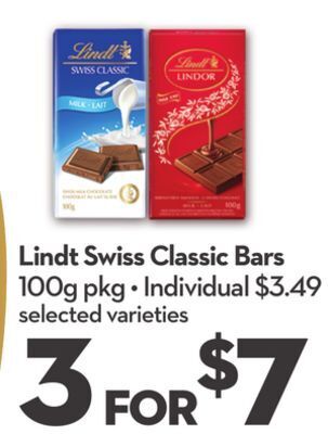 Longo's Lindt swiss classic bars offer