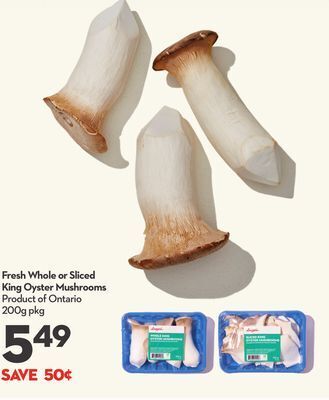 Longo's Fresh whole or sliced king oyster mushrooms offer