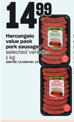 Independent Grocer Marcangelo value pack pork sausages, 1 kg offer