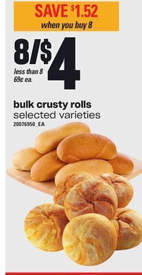 Independent Grocer Bulk crusty rolls offer