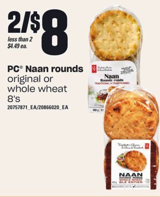 Independent Grocer Pc® naan rounds, 8's offer