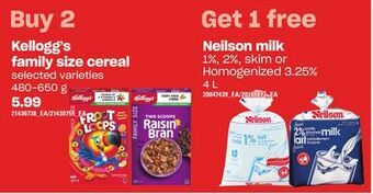 Independent Grocer Kellogg's family size cereal, 480-650 g offer