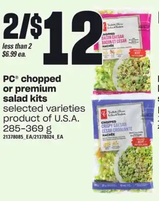 Independent Grocer Pc® chopped or premium salad kits, 285-369 g offer