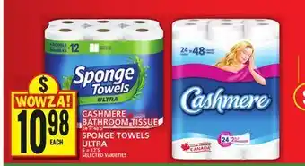 Food Basics Cashmere bathroom tissue or sponge towels ultra offer