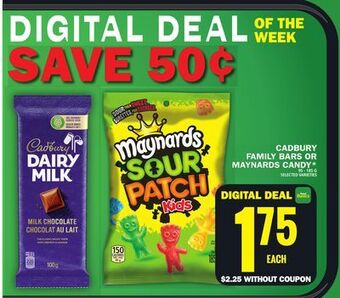 Food Basics Cadbury family bars or maynards candy* offer