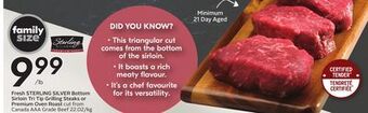 Sobeys Fresh bottom sirloin tri tip grilling steaks or premium oven roast offer