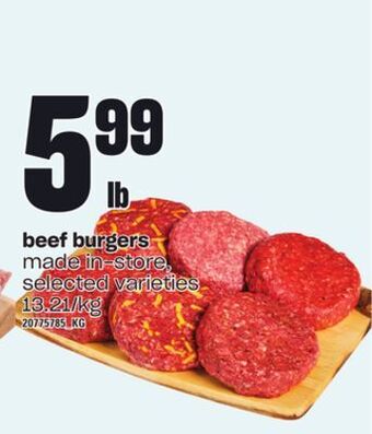 Loblaws Beef burgers offer