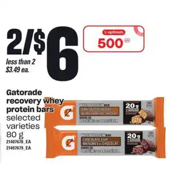 Loblaws Gatorade recovery whey protein bars, 80 g offer