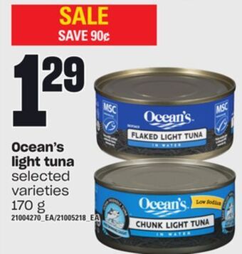 Loblaws Ocean's light tuna, 170 g offer