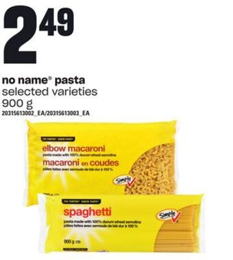 Loblaws No name® pasta, 900 g offer