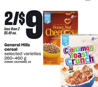 Loblaws General mills cereal, 260-460 g offer