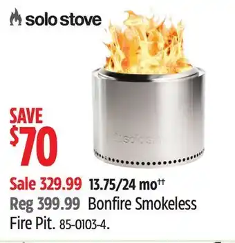 Canadian Tire Bonfire smokeless fire pit solo stove offer
