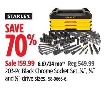 Canadian Tire Stanley 203-pc black chrome socket set offer