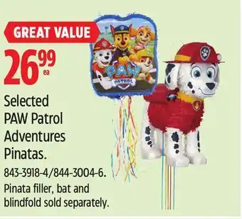 Canadian Tire Selected paw patrol adventures pinatas amscan offer