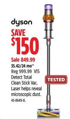 Canadian Tire Dyson v15 detect total clean stick vac offer