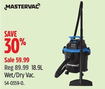 Canadian Tire Mastervac 18.9l wet/dry vac offer