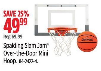 Canadian Tire Spalding slam jam® over-the-door mini hoop offer