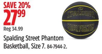 Canadian Tire Spalding street phantom basketball, size 7 offer