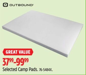 Canadian Tire Outbound selected camp pads offer