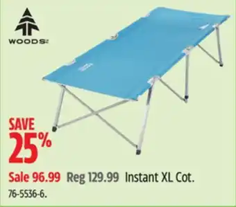 Canadian Tire Woods instant xl cot offer