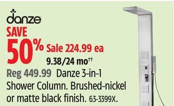 Canadian Tire Danze 3-in-1 shower column offer