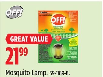 Canadian Tire Off! mosquito lamp offer