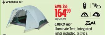 Canadian Tire Woods illuminate tent offer