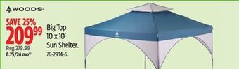 Canadian Tire Woods big top 10 x 10' sun shelter offer