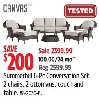 Canadian Tire Canvas summerhill 6-pc conversation set offer