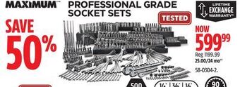 Canadian Tire Maximum professional grade socket sets offer