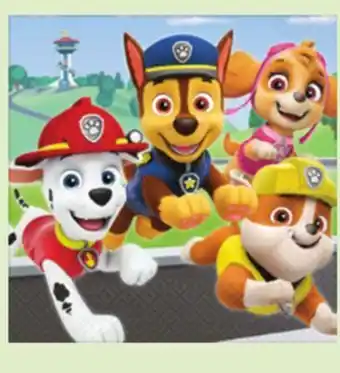 Canadian Tire Paw patrol lunch napkins, 16-ct offer