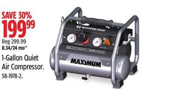 Canadian Tire Maximum 1-gallon quiet air compressor offer