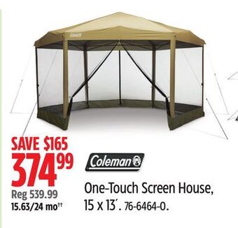 Canadian Tire Coleman one-touch screen house, 15 x 13' offer