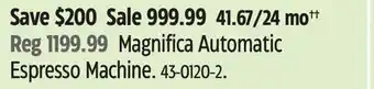 Canadian Tire Magnifica automatic espresso machine offer