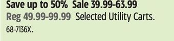 Canadian Tire Selected utility carts offer