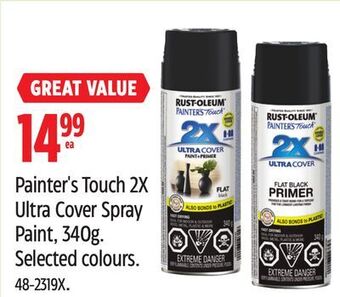Canadian Tire Rust-oleum painter's touch 2x ultra cover spray paint, 340g offer