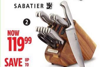 Canadian Tire Sabatier 13-pc acacia wood knife block set offer