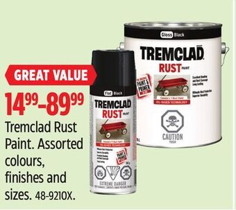 Canadian Tire Tremclad rust paint offer