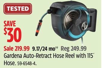 Canadian Tire Gardena auto-retract hose reel with 115' hose offer