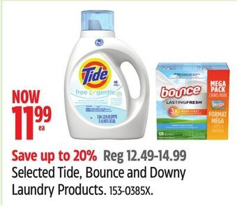 Canadian Tire Selected tide, bounce and downy laundry products offer