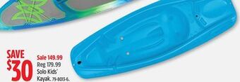 Canadian Tire Pelican solo kids' kayak offer