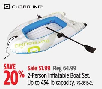Canadian Tire Outbound 2-person inflatable boat set offer