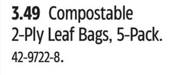 Canadian Tire Compostable 2-ply leaf bags, 5-pack offer