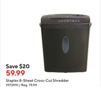 Staples Staples 8-sheet cross-cut shredder offer