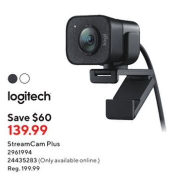 Staples Logitech streamcam plus offer