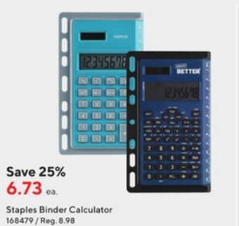 Staples Staples binder calculator offer