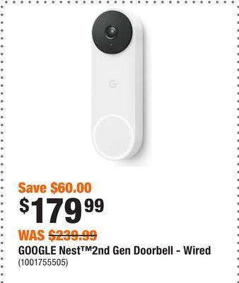 Home Depot Google nest™2nd gen doorbell - wired offer