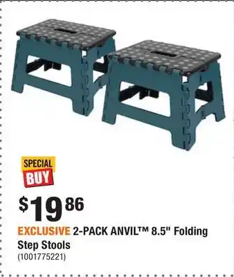 Home Depot Exclusive 2-pack anvil™ 8.5 folding step stools offer
