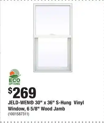 Home Depot Jeld-wen® 30 x 36 s-hung vinyl window, 6 5/8 wood jamb offer